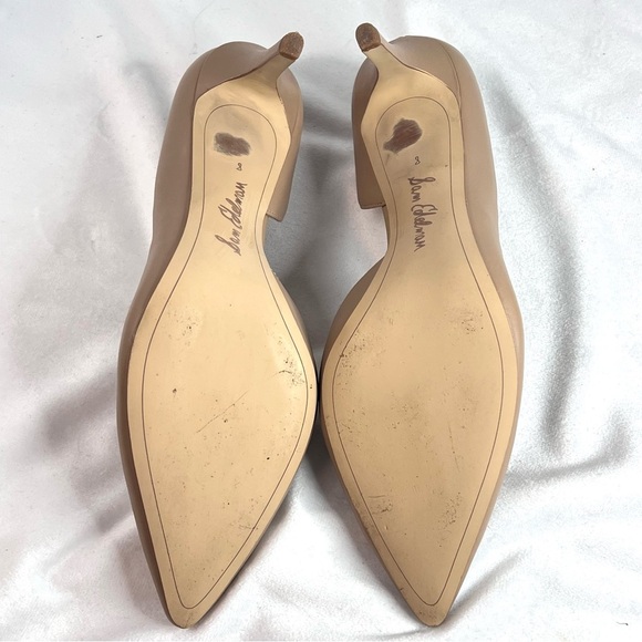 SAM EDLEMAN HENSEN HALF D'ORSAY DRESS HIGH HEEL IN NUDE Sz 8 EUC - Picture 10 of 12